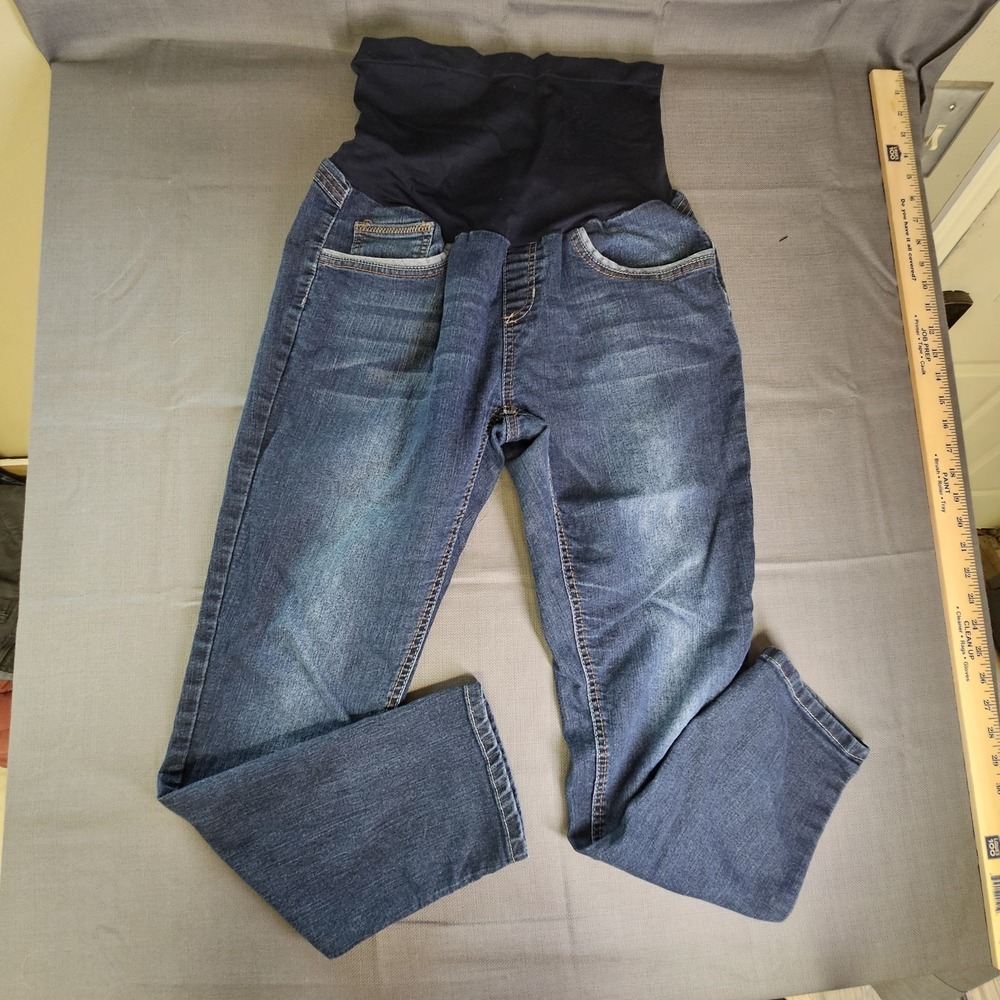 Bellavida Maternity Jeans underbelly‎ skinny distressed Large